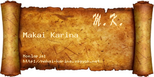 Makai Karina névjegykártya